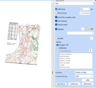 Georeferenzierte Export